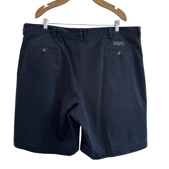 NEW Polo Ralph Lauren Tyler Shorts! 42  Weathered Navy  Pleated  9 Inch Inseam - Picture 2 of 2